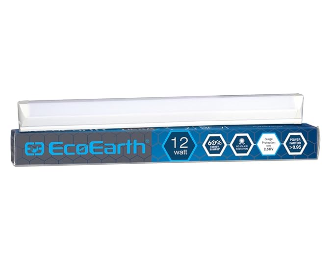 EcoEarth Hexa 12 Watt Led Batten 1 Feet (Pack of 1, White) - Cool Day Light