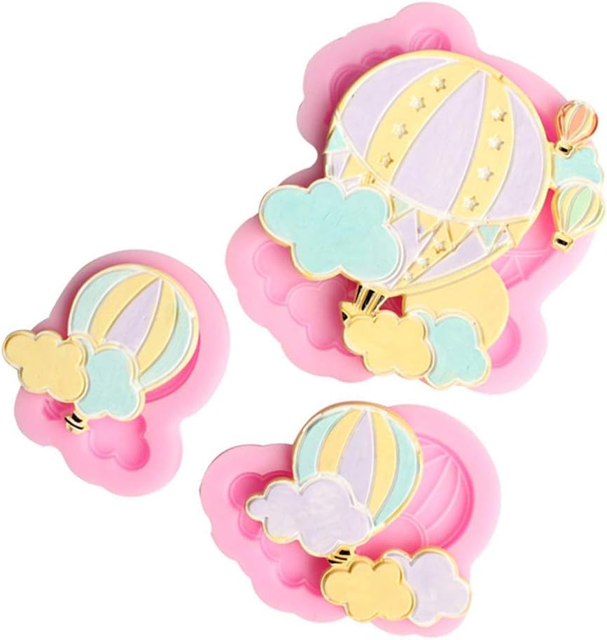 BraveWind 3 Pack Cloud Rainbow Silicone Fondant Cake Mold Kitchen Baking Mold Cake Decorating Moulds Modeling Tools