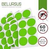 Belursus Mosquito Repellent Patch Green/3cm Resealable 60 Units/Premium Japan Natural Essential Plant oils/100% Natural Mosquito Repellent/24-Hour Protection/Simply Apply to Skin and Clothes 24 hour