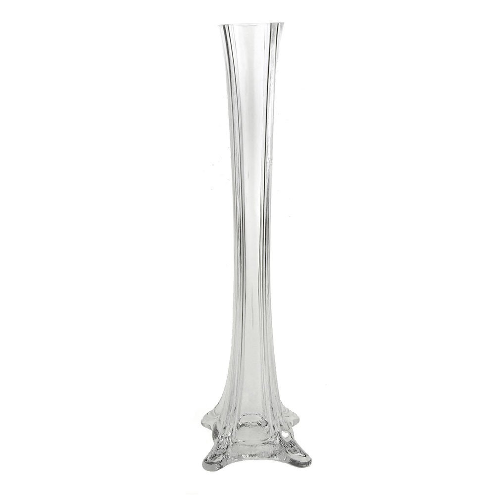 Clear Glass Eiffel Tower Vase, Height 20Inch, 12Count