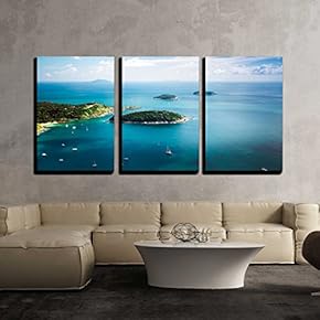 Tropical Island Landscape - Canvas Art Wall Art - 16"x24"x3 Panels