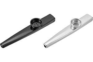 MECCANIXITY Kazoo Musical Instrument Aluminum Alloy Black Silver with Flute Diaphragm for Party Guitar Ukulele Violin Piano K