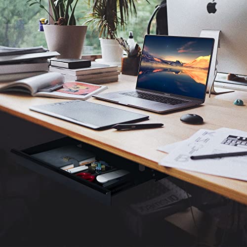 Frassie 17 inch Under Desk PullOut Drawer Office Storage Organize