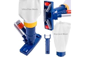 POOLAZA Manual Pool Vacuum for Above Ground Pool(2025 Upgrade) with Fine Mesh Bag& 56" Pole, Handheld Pool Vacuum Jet Underwater Cleaner, Spa Pool Vacuum Cleaner Attach to Garden Hose