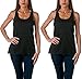 Sofra Women's Loose Fit Tank Top Relaxed Flowy - 2 Pack, Black/Black, Medium