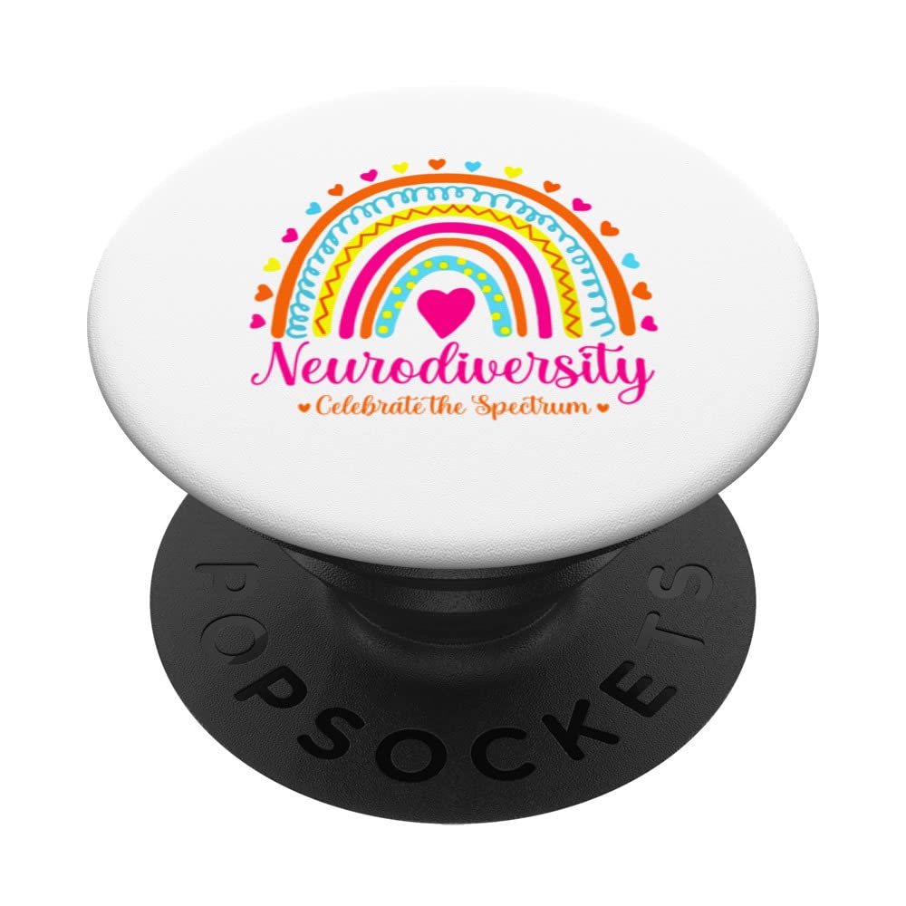 Neurodiversity Autism Awareness ADHD Rainbow Autistic PopSockets Swappable PopGrip