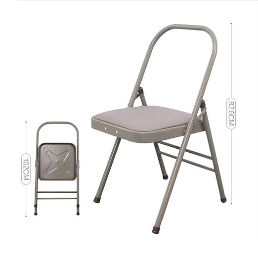 DLIBIG Plegable Metal Silla Auxiliar Yoga Silla Iyengar ...