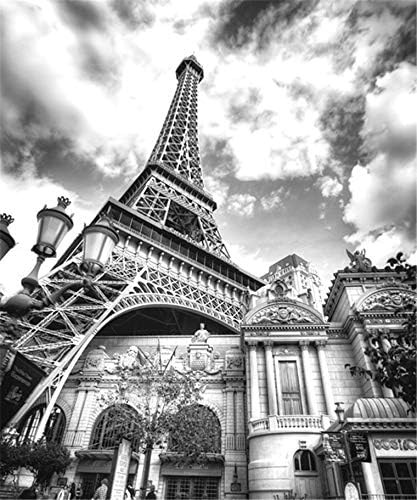Papel Tapiz Mural En Blanco Y Negro Torre Eiffel De París Mural Papel