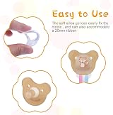 Vicloon 12pcs Silicone Baby Dummy Pacifier Holder Clip Adapter Ring Transparent view 3