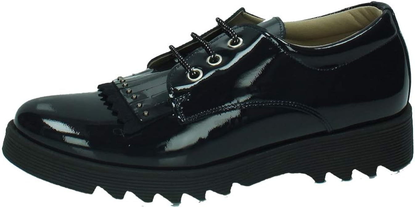 YOWAS 21622 Patent Leather Shoes Navy Girls School Shoes Blue Size 4
