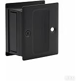 SUNTAI Pocket Door Handle Pull Without Switch Plate,Solid Pocket Passage Door Pull, Easy Install 2-3/4&rdquo;x2-1/2&rdquo;,Matte Black