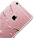 iPhone 5S Case EMAXELER Clear Ultra Thin Internal Diamond TPU Gel Shock Absorbing Scratch Resistant Frame Cover Silicone Skin Case for iPhone 5S / 5 / SE Pink Cherry Blossoms
