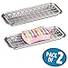 mDesign Metal 2-Piece Sink Tray Caddy for Kitchen Countertops - Removable Grid Insert for Sponges, Scrubbers, Bar Soap, Cleaning Tools - Drainage Grid with Tray - 2 Pack - Brushed Stainless Steel