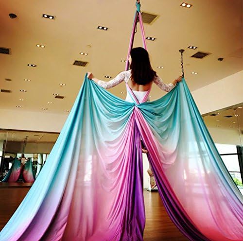 DASKING Premium Aerial Silks Equipment Gradient Color Mixed Aerial Silks - Safe Deluxe Aerial Kit