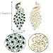 EVER FAITH Austrian Crystal Elegant Peacock Bird Animal Brooch Pendant Emerald Color Gold-Tone