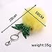 Fur Pineapple Pom Pom Keychain Bag Purse Charm Green Leaves Fluffy Fur Ball Key Chain for Women Grils (Yellow)