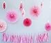 Sorive® Pack of 8 Hanging Party Wedding Decorations Pink Paper Fans and Tassel Garland Set