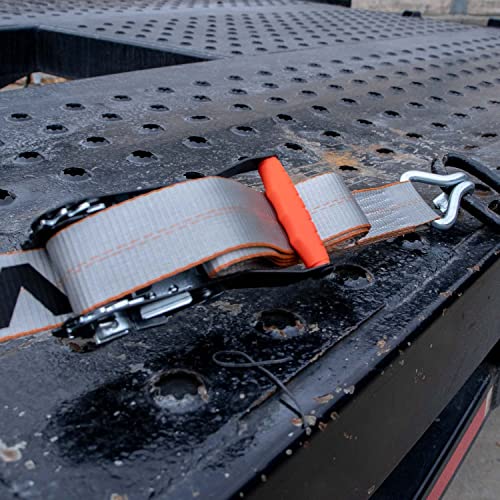 VULCAN Complete Axle Strap Tie Down Kit with Wire Hook Ratchet Straps