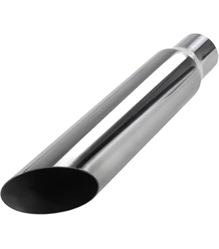 LCGP Black Stainless Steel Exhaust Tip – 2.5" Inlet, 4" Outlet, 18" Long, Weld-On