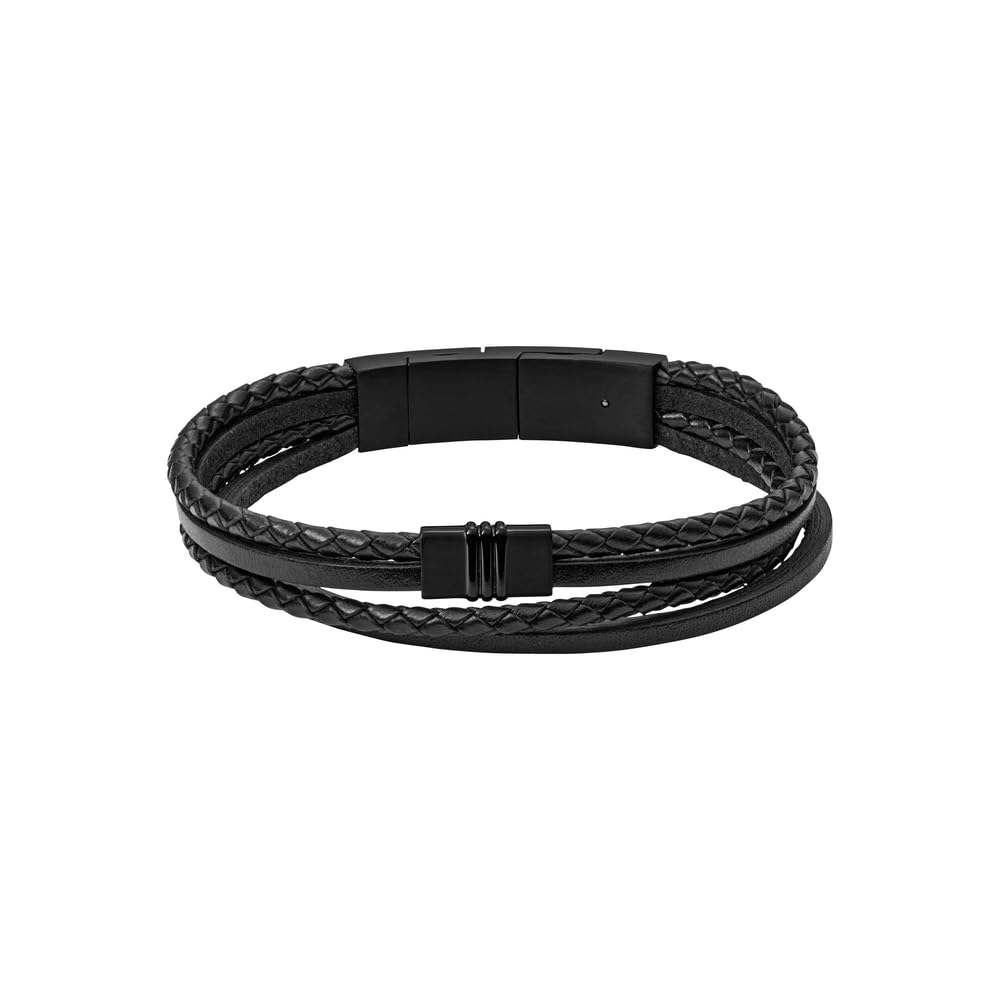 Fossil Bracelet for Men Vintage Casual, Inner Length: 175mm - 190mm black Stainless Steel Bracelet, JF03098001