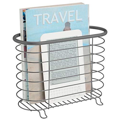 image for mDesign Decorative Metal Modern Farmhouse Magazine Holder and Organize