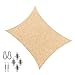 Cool Area Rectangle 13' X 19'8'' Sun Shade Sail with Stainless Steel Hardware Kit, UV Block Fabric Patio Shade Sail in Color Sand