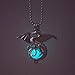 2 Pcs Mix Glowing Dragon Luminous Beads Pendant Necklace Alloy Jewelry Blue Green Linght 18 Inches
