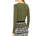 May&Maya Women's Deep Scoop Neckline Button Placket Bodysuit (XL, Green)