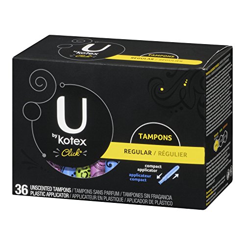 U by Kotex Click Regular Compact Tampons, Unscented, 36 Count