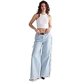 Nasty Gal Womens Frayed Edge Denim Jean