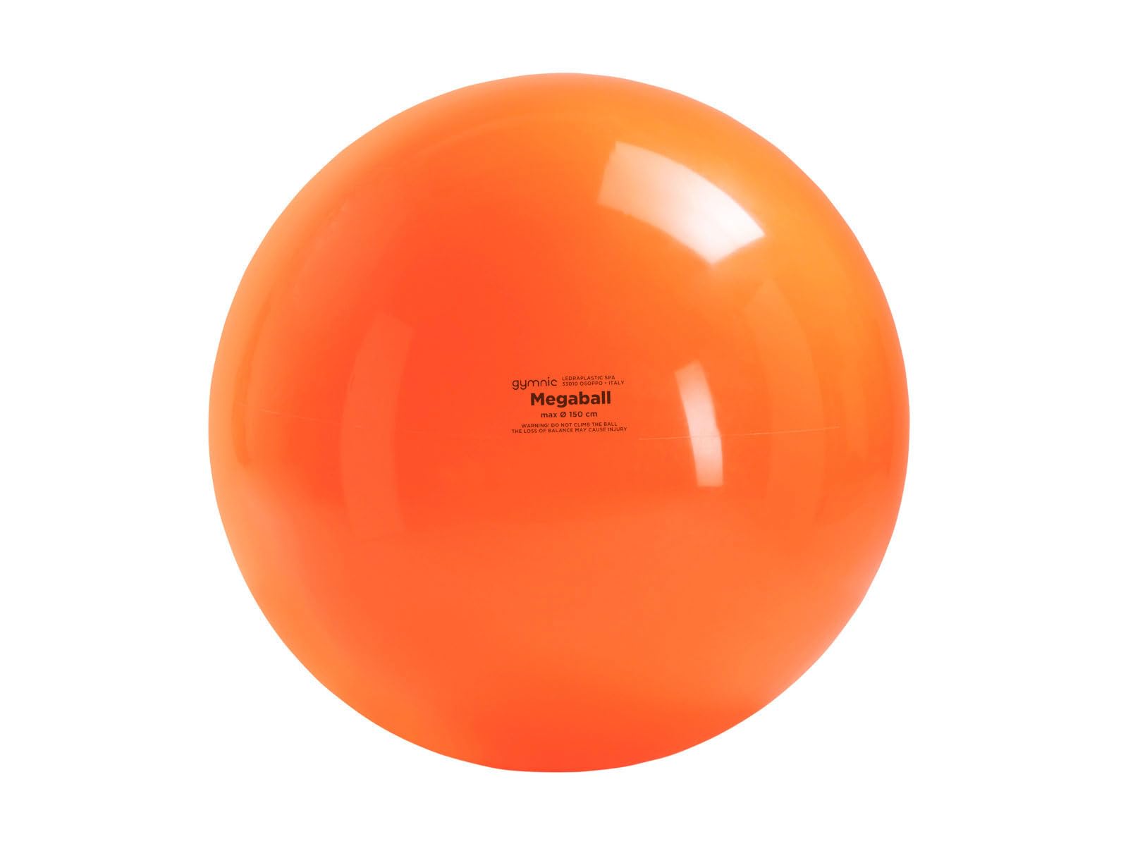 GYMNIC Megaball Giant inflatable orange ball Ø 150 cm for group training, shows and choreography, ideal for motor activities, fitness and artistic events