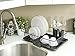 Home Basics Dish Drying Rack (Black) Dish Drainers for Kitchen Counter | with Sloping Tray and Utensil Holder | Big Dish Drying Rack