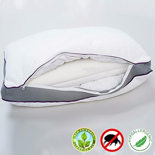 Active Spring Bed Pillow For Neck Pain - Back Pain Relief with Individually Wrapped Pocket Springs - For Side Sleepers - Back Sleepers [ BONUS GEL EYE MASK, A 14.99 VALUE ]