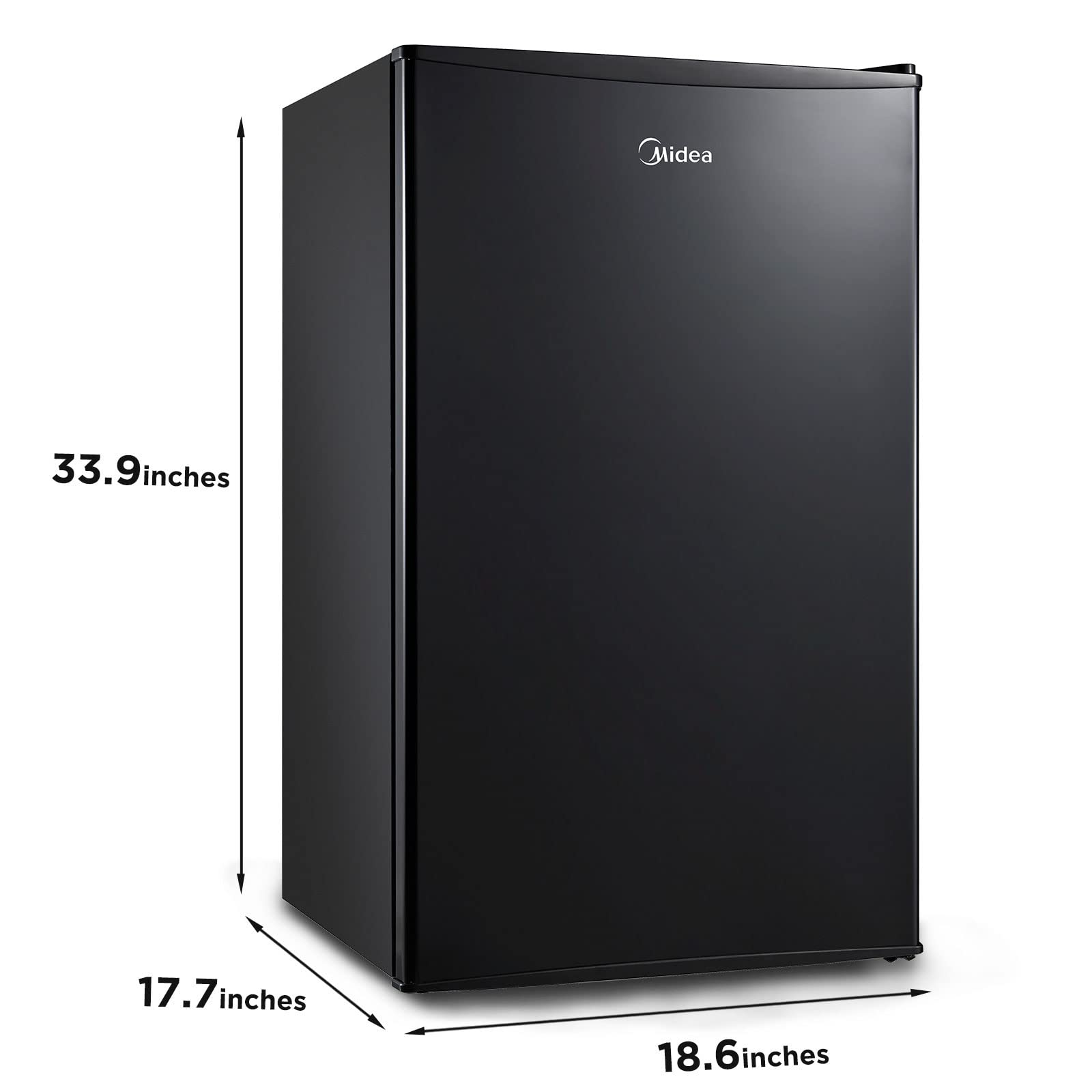 Midea WHS-121LB1 Mini fridge Small Refrigerator 3.3 Cubic Feet Black for Bedroom Office or Dorm with Adjustable Remove
