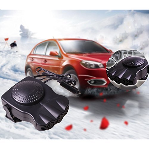 Portable Car Heater Fan, ixaer Car Vehicle Heating Cooling Fan 30 Seconds Fast Heating Quickly Defrosts Defogger 12V 150W Auto Ceramic Heater Cooling Fan 3-Outlet - Winter Auto Windscreen Heater Fan