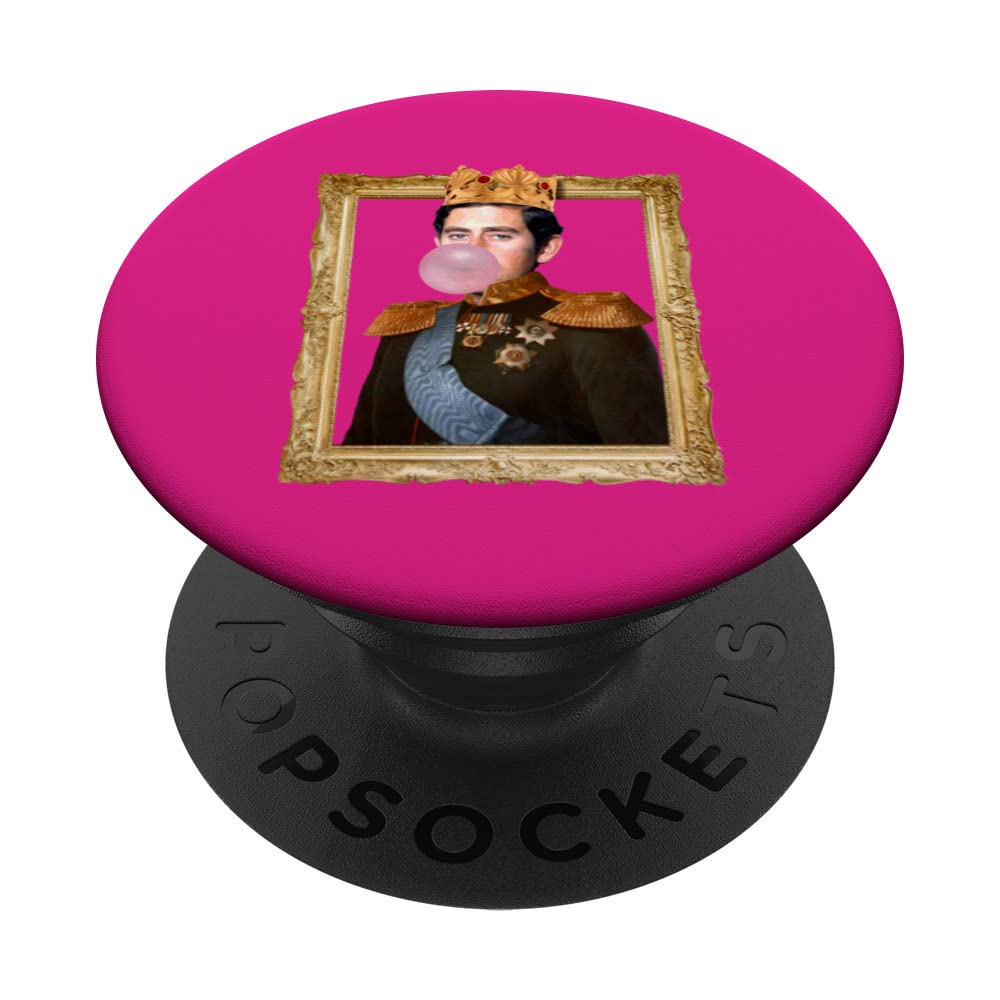 KING Young Prince Charles Blowing Bubble Gum Coronation Meme PopSockets Swappable PopGrip
