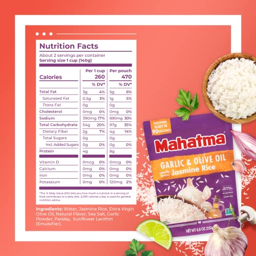 Mahatma Ready to Heat Garlic & Olive OilFlavored Jasmine Rice