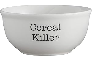 47th & Main White Ceramic Bowl, Medium, Cereal Killer