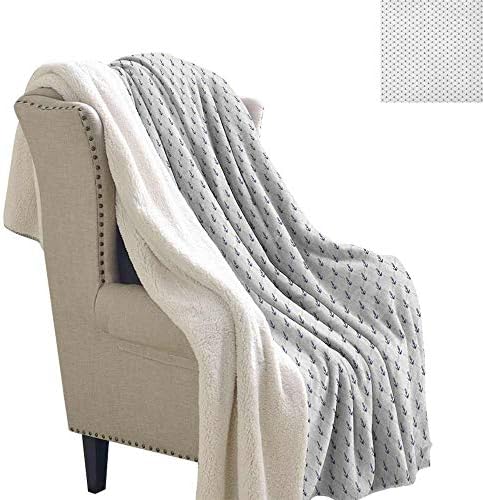 Willsd Anchor Baby Blanket Yacht Ship Cruise Sailing Themed Icon Pattern Checkered Style Holiday Travel Personalized Baby Blanket Navy Blue White W59 x L78