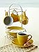 IMUSA USA A120-22181T Espresso Coffee Cup Set with Rack 8-Piece, Yellow