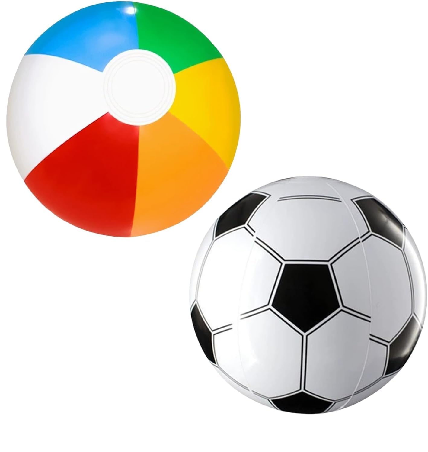 Heanvmyss 11 Inch Inflatable Beach Balls,2 PCS Large Rainbow Balls,Inflatable Football,Kids and Adults Pool Float Balls,Vibrant Multi-Colored Water Toys for Party,Summer Games,Birthday