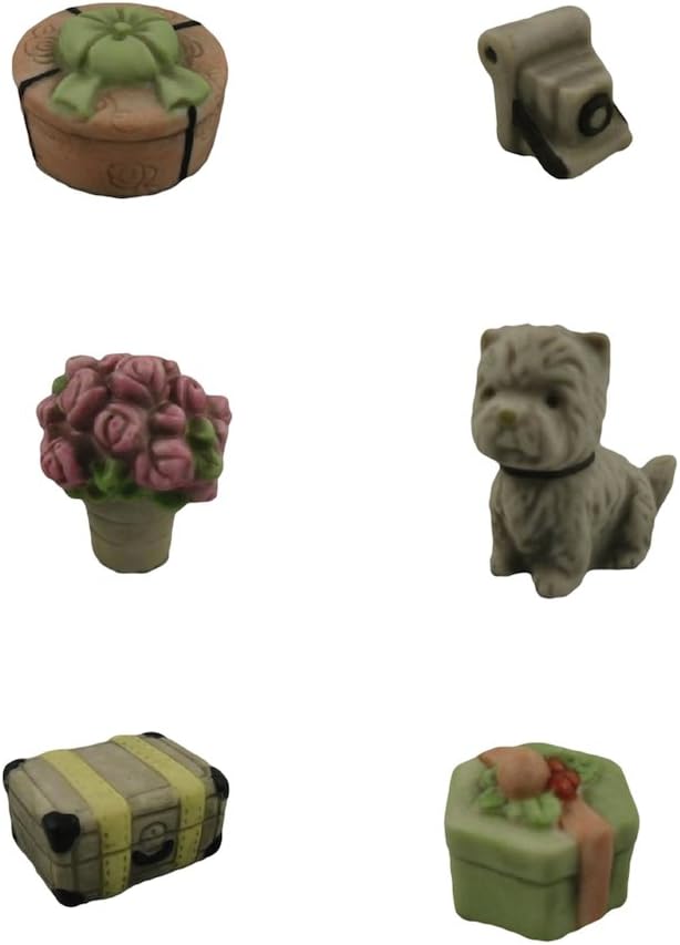 Pretty As A Picture Mini Icons Hat Box, Rose Bucket, Camera, Trunk, Present and Dog 376140