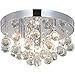 Crystal Chandeliers Lighting Sold By RH RUIVAST, Flush Mount Ceiling Light 3*G9 Lights Fixture, H9.85’’ x W5.7’’ ,Mini Style Modern Ceiling Lamps Used for Bedroom Dining Room Study Balcony and Aisle