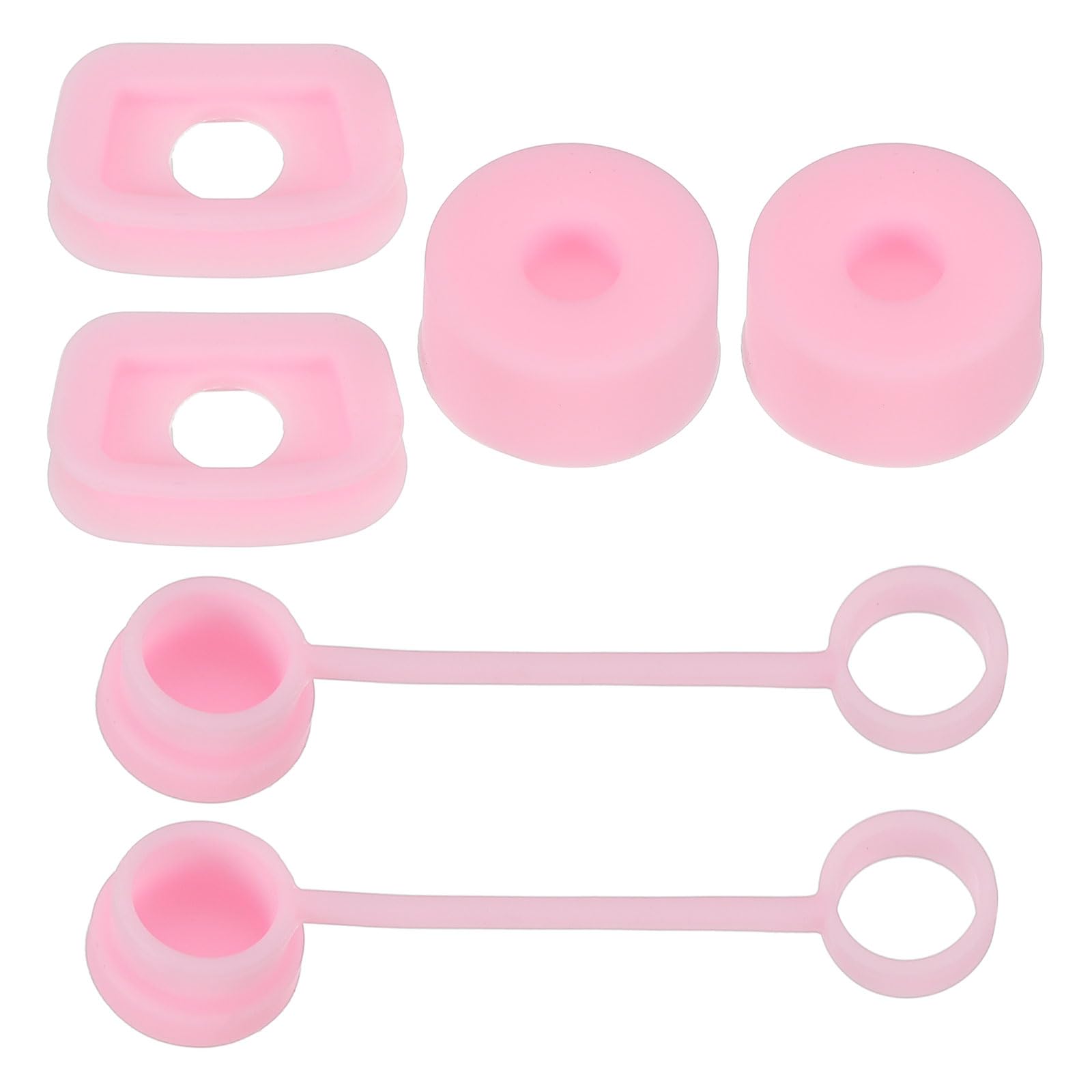 PATIKIL Silicone Spill Stopper for Straw Cup 1.0 40oz/ 30oz, Set of 6 Tumbler Accessories Including 2 Straw Cover Cap, 2 Square Spill Stopper and 2 Round Leak Stopper, Pink