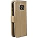 Abacus24-7 Wallet Series Samsung Galaxy S7 Case with Flip Cover and Stand, Gold