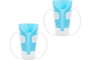 JFGLORIX 2PCS Nosey Cups with Holder 8.7oz,Elderly Care Cups for Physical Therapy Recovery and Rehabilitation (2)