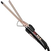 MELYDO 1/2 Inch Curling Iron for Short Hair & Long Hair, Half Inch Tourmaline Ceramic Curling Iron with Auto Shut-Off, Dual Voltage Small Barrel Curling Tongs Wand for Travel, Glove Include