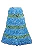 Bohemian Women's Long Skirt Blue Embroidered Gypsy Maxi Skirts