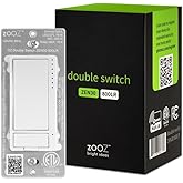 Zooz Z-Wave Long Range Double Switch (White) ZEN30 800LR for Fan and Light Combo (NO Speed Control), Hub Required (Works with