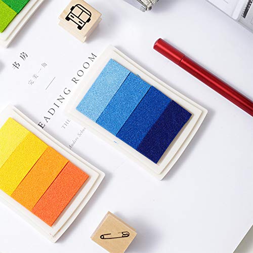 Craft Ink Pad Stamps Partner Rainbow Set of 6, DIY Multicolor Craft Stamp Pad 24 Colors for Stamps, Paper, Wood Fabric, for All Ages & Infinite Uses